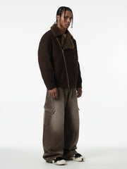 Vintage Washed Workwear Barrel Jeans - 2593