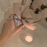 Bow-Tie Crystal Silver Ring