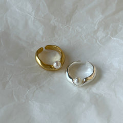 Gold and Silver Ring with Pearl
