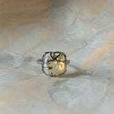 Silver-Plated Ring with Square Shape Pearl