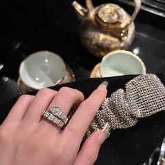 Silver Plated Diamond Snake Ring
