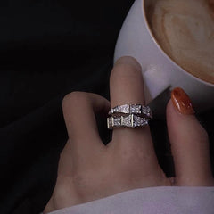 Silver Plated Diamond Snake Ring