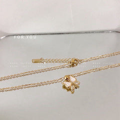 Gold Plated Gemstone Butterfly Necklace