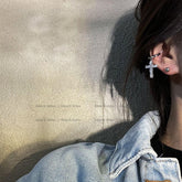 Cross Ear Cuffs with Diamonds