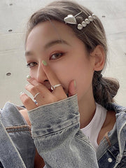 Silver Hair Clip Set