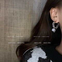 Silver C Hoop Earrings