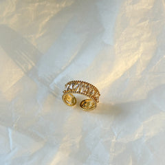 Gold-Plated Ring with Diamonds