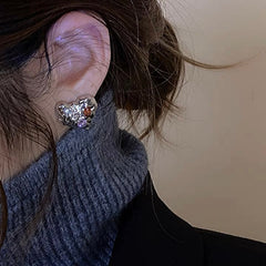Silver Plated Textured Earrings