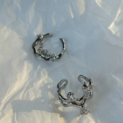 Silver-Plated Ring with Diamonds