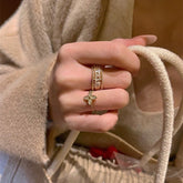 Gold-Plated Ring with Diamonds