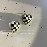 Chess Silver Plated Stud Earrings