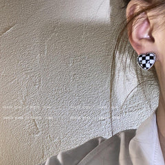 Chess Silver Plated Stud Earrings