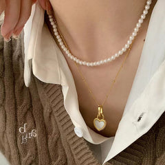 Gold Plated Heart Gemstone Necklace