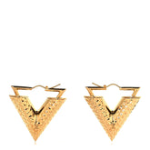 Brass Guilloche Essential V Earrings Gold