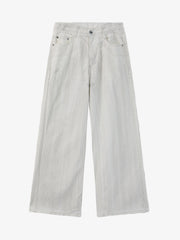 Colorful Cross Patch Straight Leg with Detachable Chain Jeans