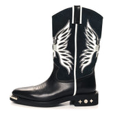 Calfskin Canyon Mens Cowboy Boots 9 Black
