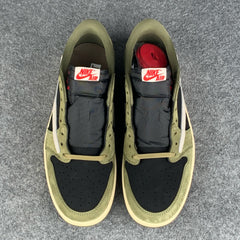 Custom Travis Scott x Air Jordan 1 Low OG SP 'Black Olive'