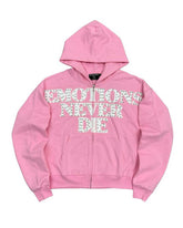 Mixed Emotions "End" Rhinestone Hoodie Pink
