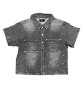Mixed Emotions Paisley Denim Shirt Black