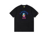 High version cross-border summer new trendy brand BAPE Little Ape Man letter seamless cylindrical 260G pure cotton short sleeved T-shirt (9)