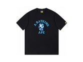 High version cross-border summer new trendy brand BAPE Little Ape Man letter seamless cylindrical 260G pure cotton short sleeved T-shirt (36)