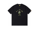 High version cross-border summer new trendy brand BAPE Little Ape Man letter seamless cylindrical 260G pure cotton short sleeved T-shirt (23)