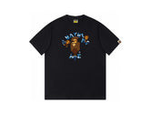 High version cross-border summer new trendy brand BAPE Little Ape Man letter seamless cylindrical 260G pure cotton short sleeved T-shirt (4)