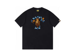 High version cross-border summer new trendy brand BAPE Little Ape Man letter seamless cylindrical 260G pure cotton short sleeved T-shirt (4)