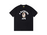 High version cross-border summer new trendy brand BAPE Little Ape Man letter seamless cylindrical 260G pure cotton short sleeved T-shirt (27)