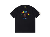 High version cross-border summer new trendy brand BAPE Little Ape Man letter seamless cylindrical 260G pure cotton short sleeved T-shirt (12)