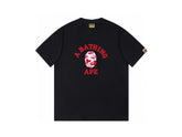 High version cross-border summer new trendy brand BAPE Little Ape Man letter seamless cylindrical 260G pure cotton short sleeved T-shirt (35)