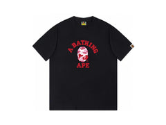 High version cross-border summer new trendy brand BAPE Little Ape Man letter seamless cylindrical 260G pure cotton short sleeved T-shirt (35)