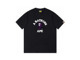 High version cross-border summer new trendy brand BAPE Little Ape Man letter seamless cylindrical 260G pure cotton short sleeved T-shirt (16)