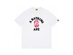 High version cross-border summer new trendy brand BAPE Little Ape Man letter seamless cylindrical 260G pure cotton short sleeved T-shirt (34)