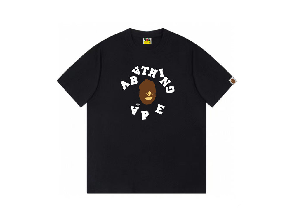 High version cross-border summer new trendy brand BAPE Little Ape Man letter seamless cylindrical 260G pure cotton short sleeved T-shirt (14)
