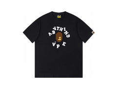 High version cross-border summer new trendy brand BAPE Little Ape Man letter seamless cylindrical 260G pure cotton short sleeved T-shirt (14)