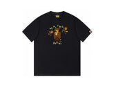 High version cross-border summer new trendy brand BAPE Little Ape Man letter seamless cylindrical 260G pure cotton short sleeved T-shirt (5)