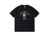 High version cross-border summer new trendy brand BAPE Little Ape Man letter seamless cylindrical 260G pure cotton short sleeved T-shirt (30)