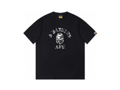 High version cross-border summer new trendy brand BAPE Little Ape Man letter seamless cylindrical 260G pure cotton short sleeved T-shirt (30)