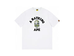 High version cross-border summer new trendy brand BAPE Little Ape Man letter seamless cylindrical 260G pure cotton short sleeved T-shirt (26)