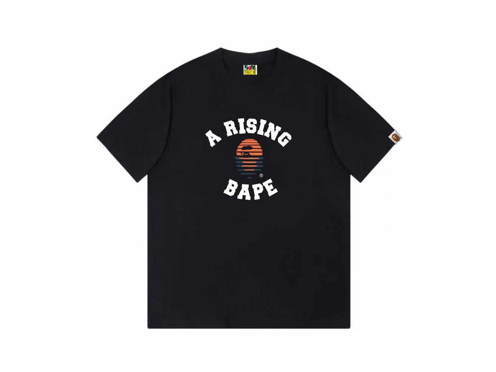 High version cross-border summer new trendy brand BAPE Little Ape Man letter seamless cylindrical 260G pure cotton short sleeved T-shirt (3)