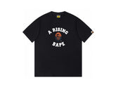 High version cross-border summer new trendy brand BAPE Little Ape Man letter seamless cylindrical 260G pure cotton short sleeved T-shirt (3)