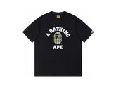 High version cross-border summer new trendy brand BAPE Little Ape Man letter seamless cylindrical 260G pure cotton short sleeved T-shirt (26)