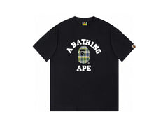 High version cross-border summer new trendy brand BAPE Little Ape Man letter seamless cylindrical 260G pure cotton short sleeved T-shirt (26)