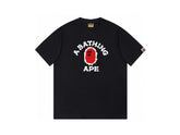 High version cross-border summer new trendy brand BAPE Little Ape Man letter seamless cylindrical 260G pure cotton short sleeved T-shirt (11)