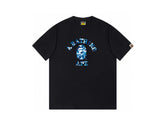 High version cross-border summer new trendy brand BAPE Little Ape Man letter seamless cylindrical 260G pure cotton short sleeved T-shirt (22)
