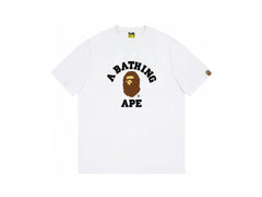High version cross-border summer new trendy brand BAPE Little Ape Man letter seamless cylindrical 260G pure cotton short sleeved T-shirt (2)