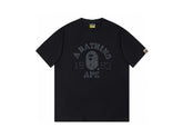 High version cross-border summer new trendy brand BAPE Little Ape Man letter seamless cylindrical 260G pure cotton short sleeved T-shirt (38)