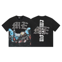 MIXED EMOTION Diver Lighthouse Graphic Short Sleeve T-Shirt - Black