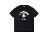 High version cross-border summer new trendy brand BAPE Little Ape Man letter seamless cylindrical 260G pure cotton short sleeved T-shirt (28)